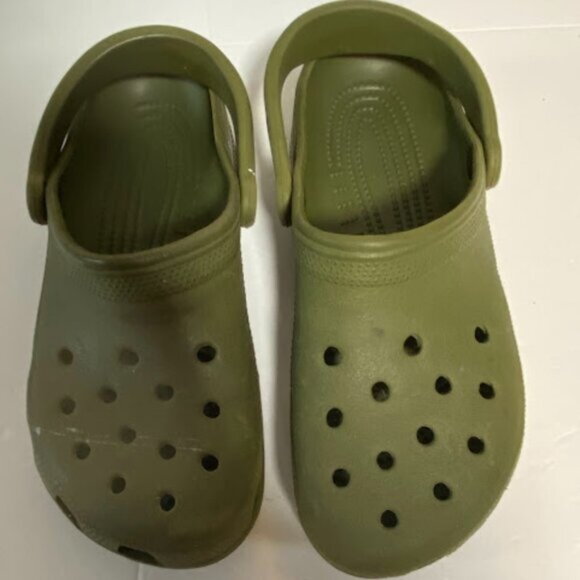 Crocs Olive Green Classic Clogs Size Men’s 8 / Women’s 10 - Picture 2 of 7
